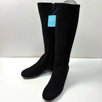 [택 포함 새상품] 긴자 요시노야 우천 겸용 롱 부츠 스웨이드 블랙
