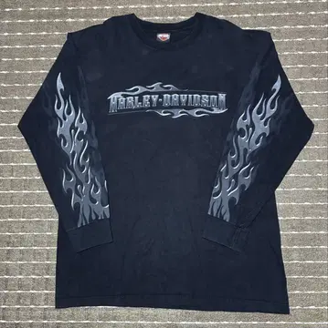 XL harley davidson 소매 프레임 롱T flame 페이드