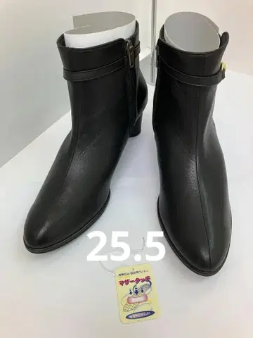(K09101) 미사용 SAINT CLAIR 숏부츠 천연 가죽 블랙