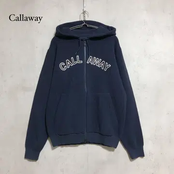 새상품급 캘러웨이 Callaway 와플 원단 풀 집업 후드티 네이비