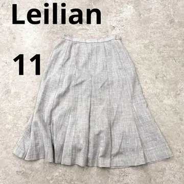 유170 Leilian 플레어 스커트 맥시 롱 그레이 레리안