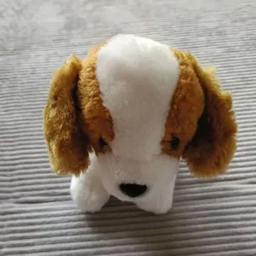 강아지 봉제 인형 약 17cm 브라운과 화이트