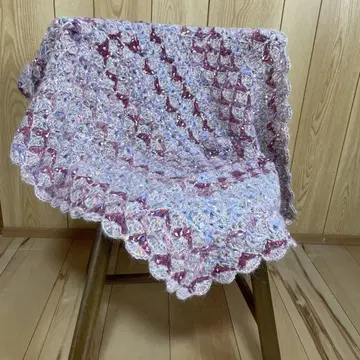 손뜨개질 담요 약 85cm x 약 60cm