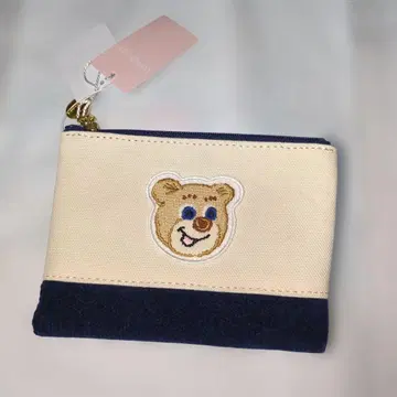 새상품 페이러 올드 테디 와펜 파우치 아이보리 네이비
