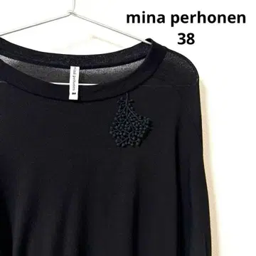 [새상품급] mina perhonen 미나 페르호넨 티셔츠 블랙 38