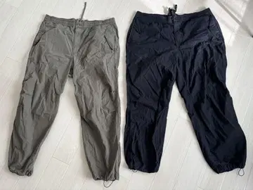 UNIQLO XL 파라슈트 팬츠 올리브 블랙 2개 세트