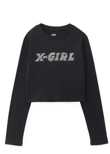 X-GIRL 스톤 로고 롱 T셔츠