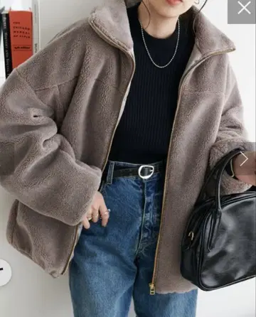 Discoat 깔끔한 보아 스탠드 블루종