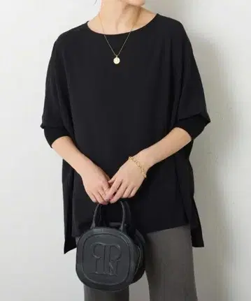 콜라주 개럴개런트 저지 소매 리브 T 블라우스