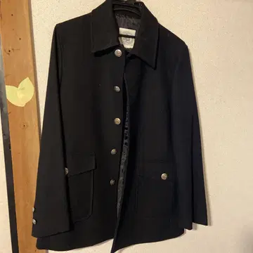 울 블랙 코트