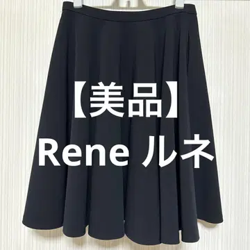 [새상품급] 르네 블랙 플레어 스커트 무릎 기장