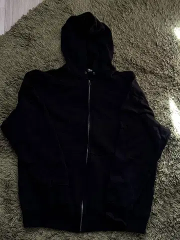 90s UNIQLO 블랙 풀 집업 후드티 XL