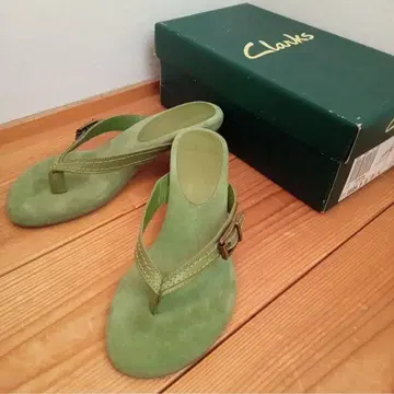 [ 클락스 ] 영국 구매 Clarks 그린 플립플랍 박스 포함 그린