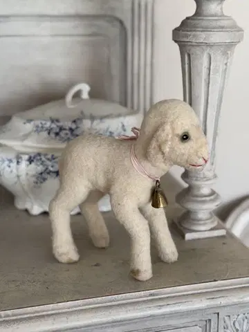 독일 앤티크 슈타이프 lamby 화이트 양 봉제 인형