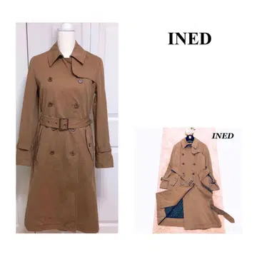 INED 이네드 트렌치코트 브라운 계열 라이너 벨트 9호