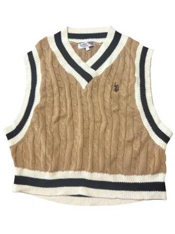 [ 새상품 ] POLO 베이지 니트 베스트