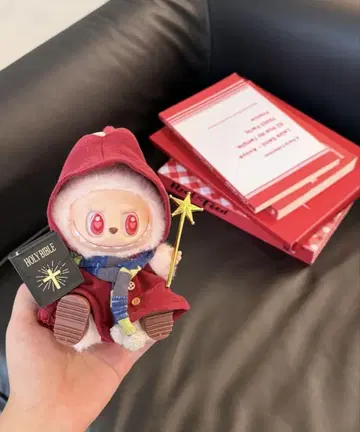 라부부 labubu 봉제 인형 의류 마법사 4점 세트 귀여운 빨간색