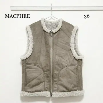 0400 MACPHEE 에코 무스탕 집업 베스트 36 사이즈