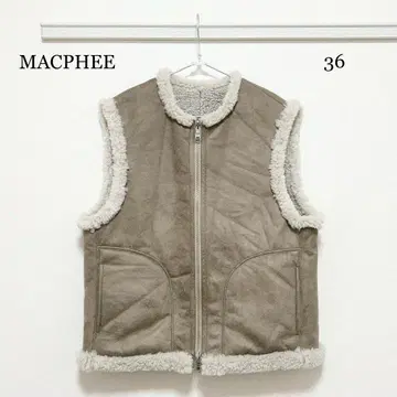 0400 MACPHEE 에코 무스탕 집업 베스트 36 사이즈