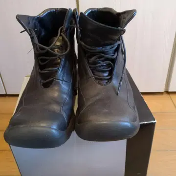 PAWELk'S 가죽 블랙 레이스업 부츠