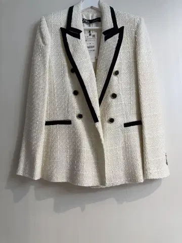 ZARA 아이보리 더블 브레스트 자켓 M