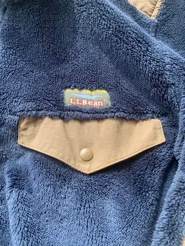 L.L.Bean 플리스 자켓 네이비 브라운 엘보우 패치