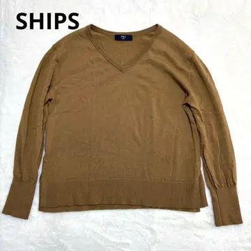 [ 새상품급 ] SHIPS 쉽스 니트 V넥 캐시미어 울 사이드 슬릿