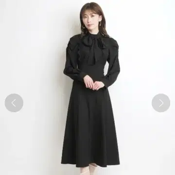 앙데팡당 전신 레이스 보타이 원피스 블랙