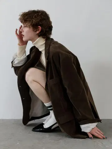 suede dad jacket(dark brown)