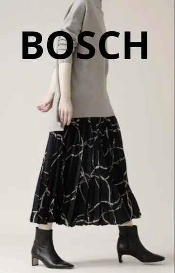 BOSCH 체인 벨트 프린트 스커트 38 플리츠 스커트