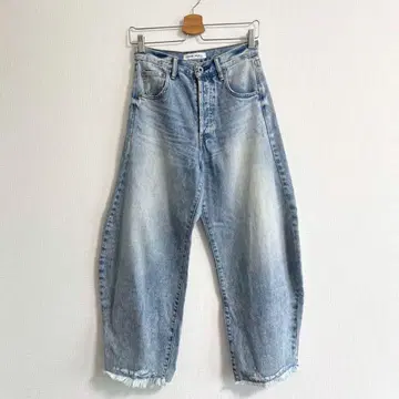 Whim Gazette 근년 라인 커브 DENIM 청바지 데님 팬츠