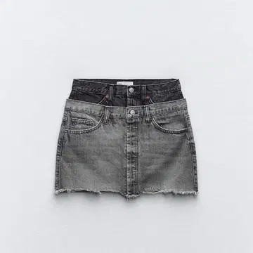 ZARA 그레이 더블 허리 미니 스커트 xs