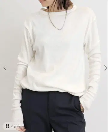 [ 미사용 택 포함 ] RIB LONGSLEEVE T SHIRT/화이트