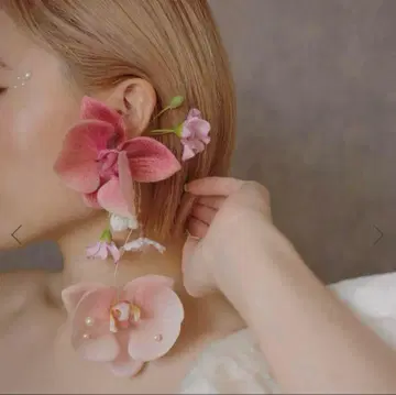 sassy 플라워 이어커프 핑크