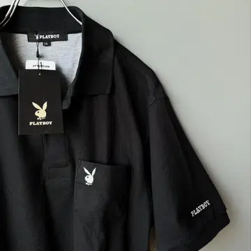 새상품 PLAYBOY 플레이보이 블랙 피케 셔츠 LL