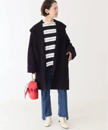 Spick&span 더블 모사 리버 후디 가운 코트 36