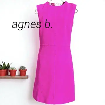 [agnes b.] 새상품급 프랑스제 울 슬리브리스 원피스 핑크 36