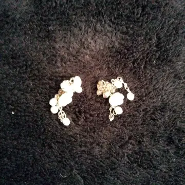 화이트 장식의 캐주얼 귀걸이