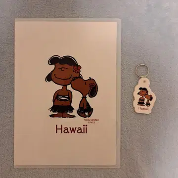 스누피 하와이 클리어 파일 키링 세트