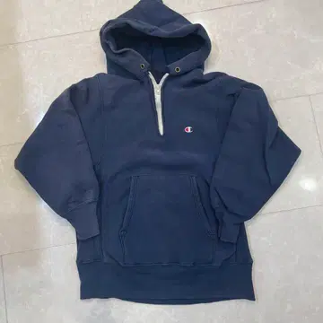 하프 지퍼 리버스 위브 후드티 네이비 M usa 챔피온