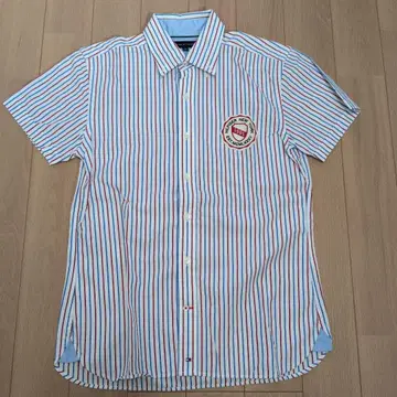 TOMMY HILFIGER 스트라이프 반팔 셔츠 M