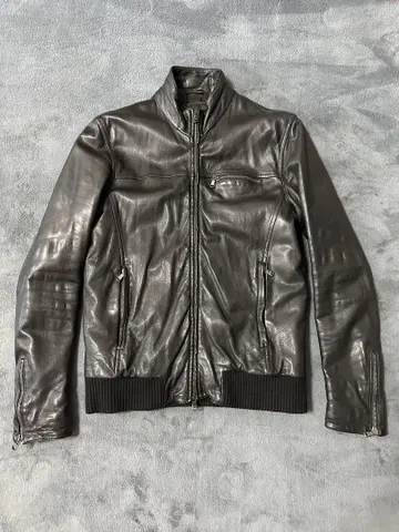 Drome 램 가죽 라이더 자켓 블루종 XS 블랙