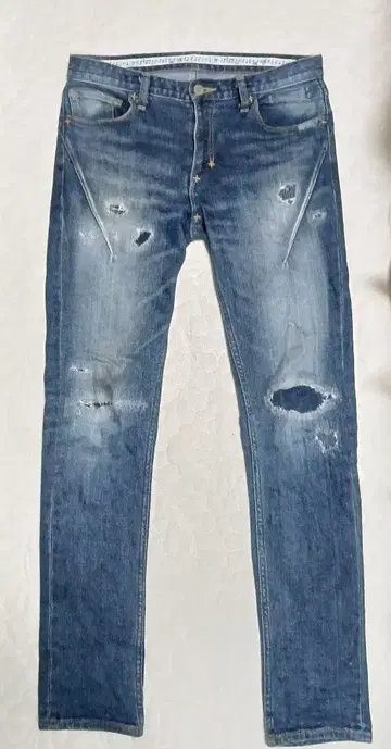 넘버나인 크러쉬 청바지 타이트 슬림 그런지 데님