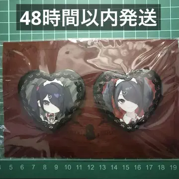 [천사의 다과회] 초텐쨩 아메쨩 하트형 캔뱃지 세트 니디가