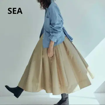 SEA 치노 플리츠 스완 스커트 일본제