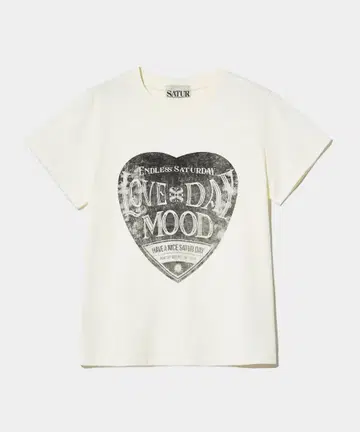 SATUR Short Sleeve T-Shirt Vintage White