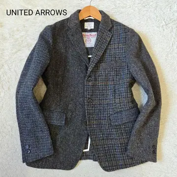 새상품급 유나이티드 애로우즈 해리스 트위드 클레이지 패턴 자켓 S