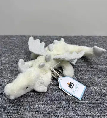 JELLY CAT 화이트 드래곤 봉제 인형 키링 포함