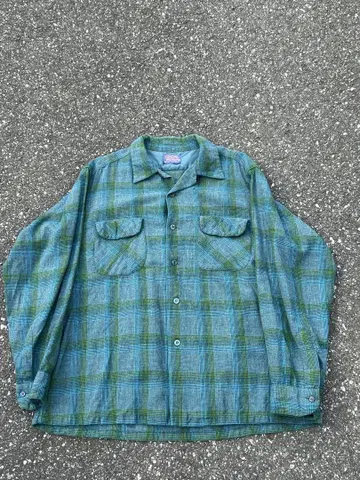 60s pendleton 펜들턴 울 체크 셔츠 보드 셔츠 XL