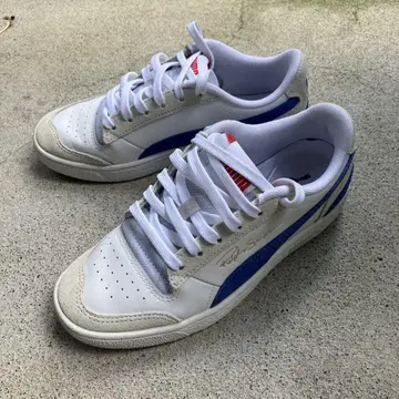 PUMA 로우컷 스니커즈 화이트/블루